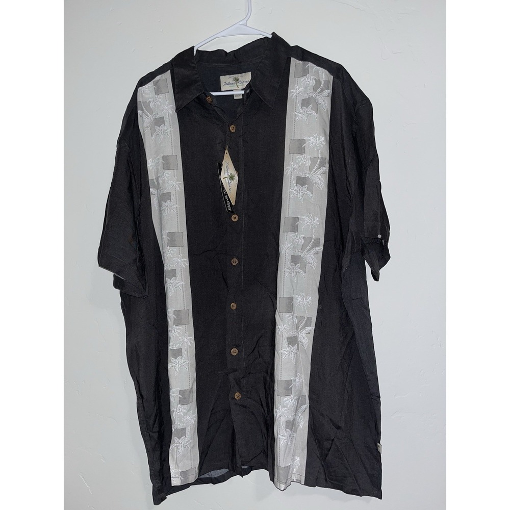 Island Shore Hawaiian Shirt 2XL NWT Dark Gray Button Up